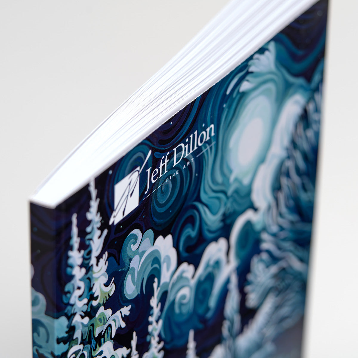 A book by Jeff Dillon features a winter night landscape painting on its cover.
