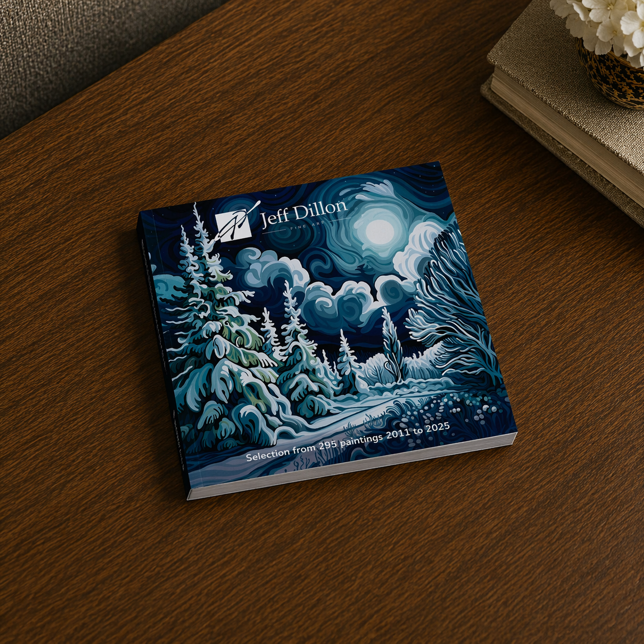 The Mini Best Art Book by Jeff Dillon features a signed winter landscape cover and displays several mini paintings inside.